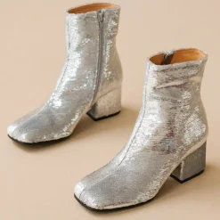 Jonak Bottines|Bottines en Sequins Darlene Bis argentées - Talon 6.5 cm