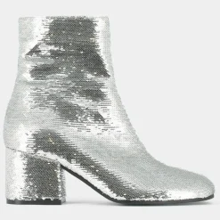 Jonak Bottines|Bottines en Sequins Darlene Bis argentées - Talon 6.5 cm