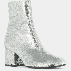 Jonak Bottines|Bottines en Sequins Darlene Bis argentées - Talon 6.5 cm