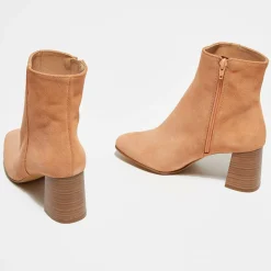 Apologie Bottines|Bottines en Velours de Cuir Elsa poudre - Talon 8 cm