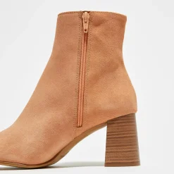 Apologie Bottines|Bottines en Velours de Cuir Elsa poudre - Talon 8 cm