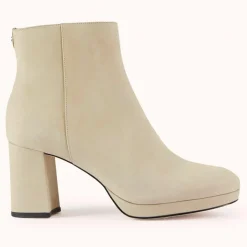 Cosmoparis Bottines|Bottines en Velours de Cuir Zorine beiges - Talon 7 cm