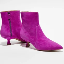 Stuart Weitzman Bottines|Bottines en Velours de Cuir Melena 50 magenta - Talon 5.5 cm