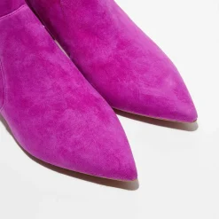 Stuart Weitzman Bottines|Bottines en Velours de Cuir Melena 50 magenta - Talon 5.5 cm