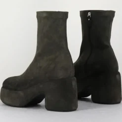 Vic Matie Bottines|Bottines en Velours de Cuir grises - Talon 8 cm