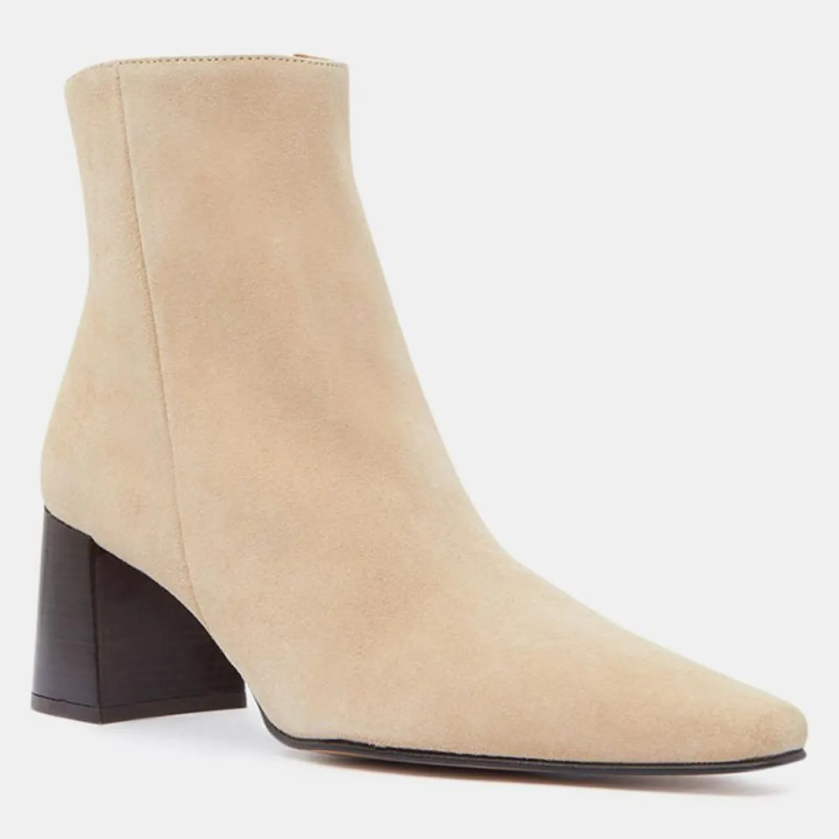 Flattered Bottines|Bottines en Velours de Cuir beiges - Talon 7 cm