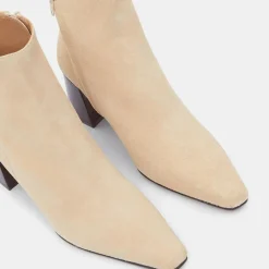 Flattered Bottines|Bottines en Velours de Cuir beiges - Talon 7 cm