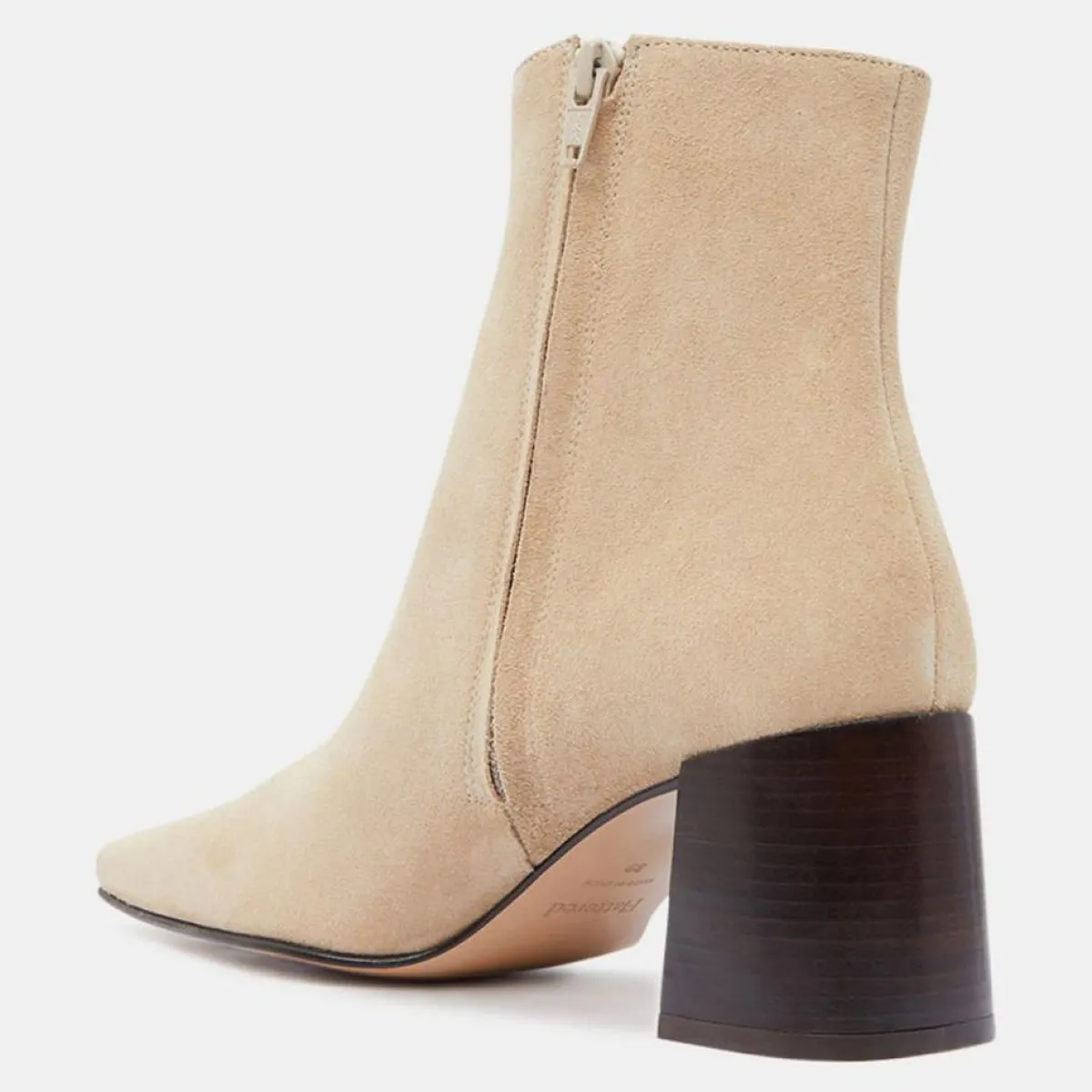 Flattered Bottines|Bottines en Velours de Cuir beiges - Talon 7 cm