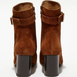 Apologie Bottines|Bottines en Velours de Cuir Pia camel - Talon 7,5 cm