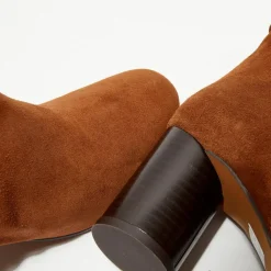 Apologie Bottines|Bottines en Velours de Cuir Pia camel - Talon 7,5 cm