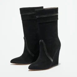 Hotel Particulier Bottines|Bottines en Velours de Cuir noires - Talon 10 cm