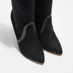 Hotel Particulier Bottines|Bottines en Velours de Cuir noires - Talon 10 cm