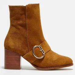 Apologie Bottines|Bottines en Velours de Cuir Laly camel - Talon 6 cm