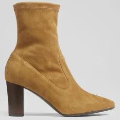 L.K. Bennett Bottines|Bottines en Velours de Cuir Alice cognac - talon 7.5 cm