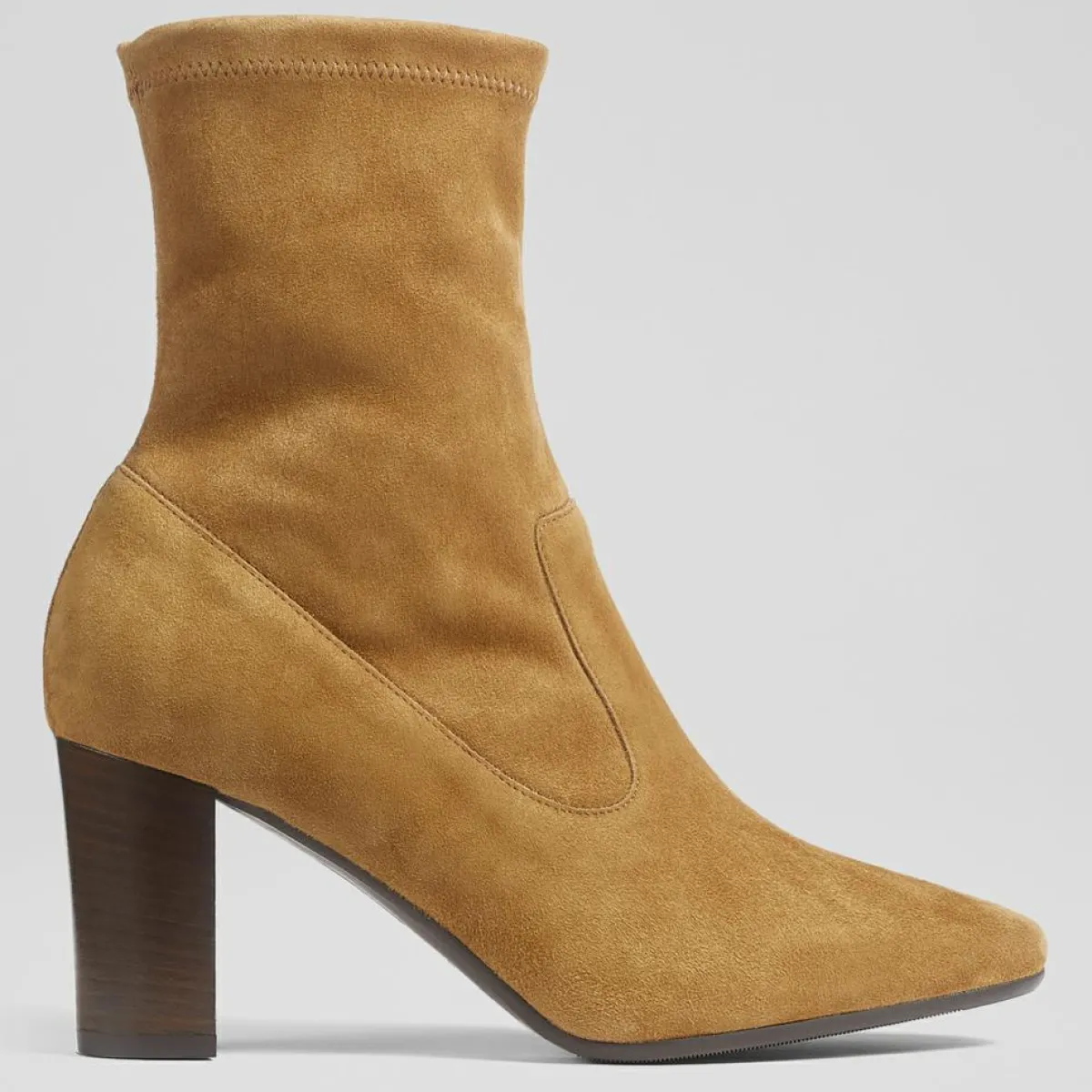 L.K. Bennett Bottines|Bottines en Velours de Cuir Alice cognac - talon 7.5 cm