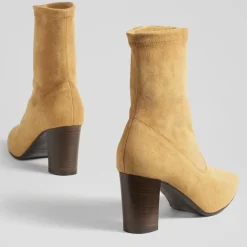 L.K. Bennett Bottines|Bottines en Velours de Cuir Alice cognac - talon 7.5 cm