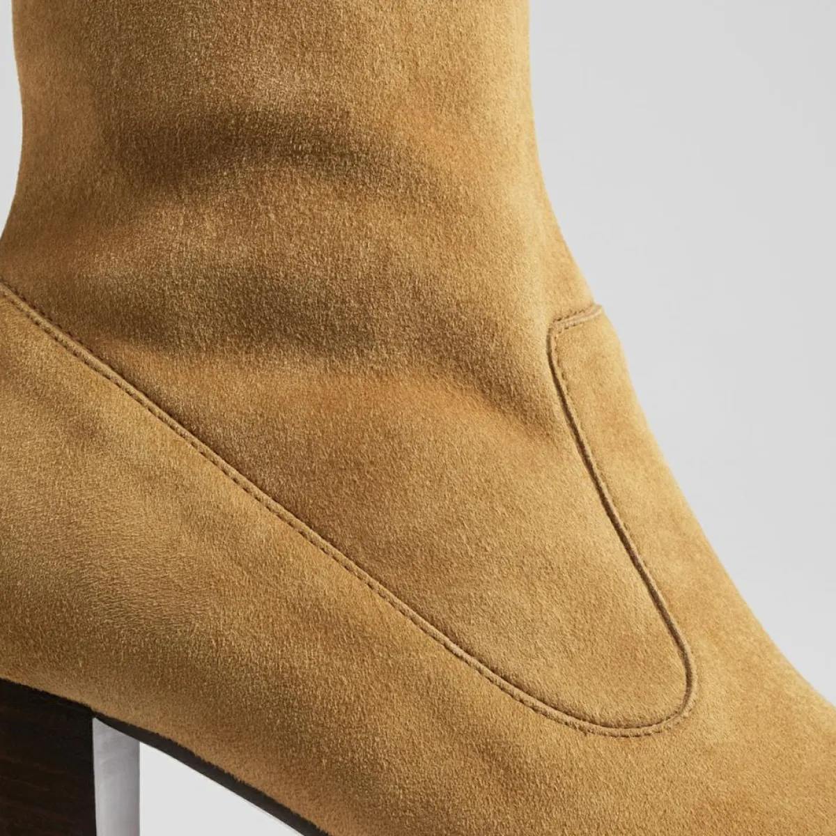 L.K. Bennett Bottines|Bottines en Velours de Cuir Alice cognac - talon 7.5 cm