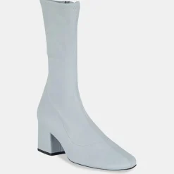 By Far Bottines|Bottines en Velours de Cuir Maya bleues - Talon 6,5 cm