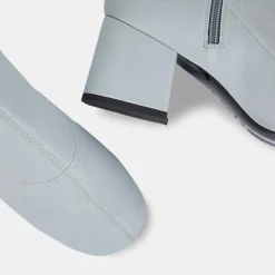 By Far Bottines|Bottines en Velours de Cuir Maya bleues - Talon 6,5 cm