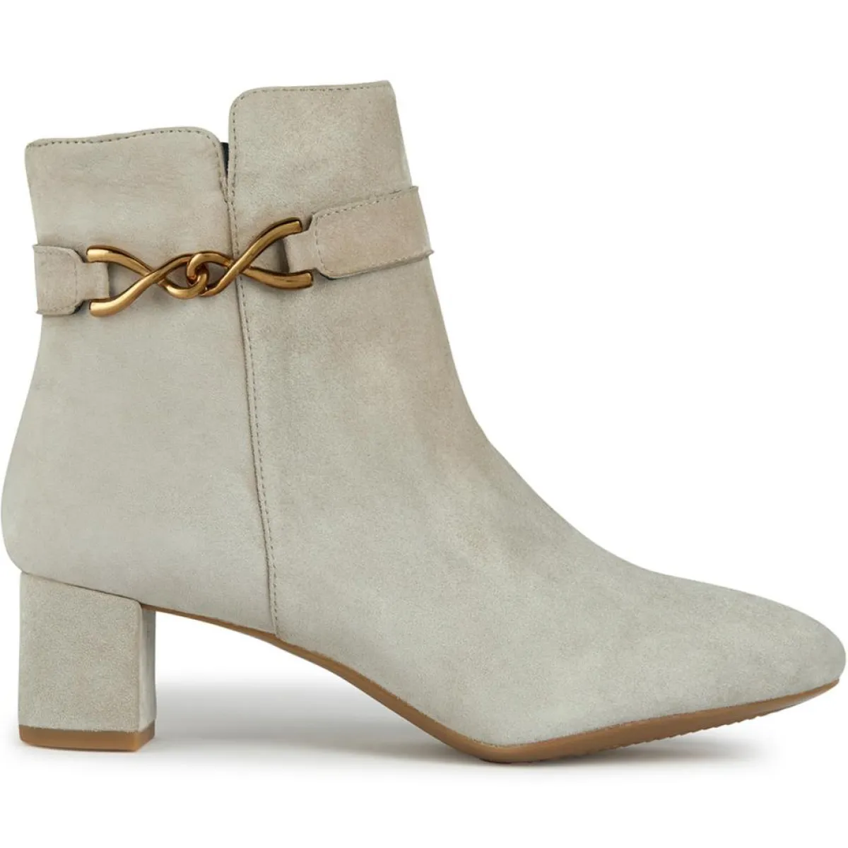 Geox Bottines|Bottines en Velours de Cuir Pheby 50 sable - Talon 5 cm