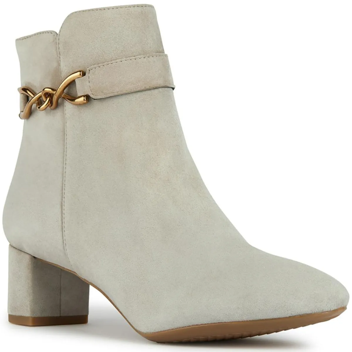 Geox Bottines|Bottines en Velours de Cuir Pheby 50 sable - Talon 5 cm