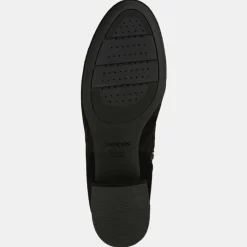 Geox Bottines|Bottines en Velours de Cuir Eleana noires