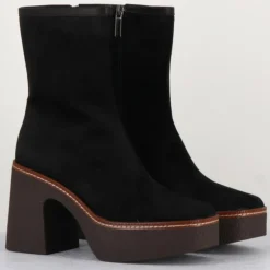 Garrice Lab Bottines|Bottines en Velours de Cuir Carla noires - Talon 9 cm