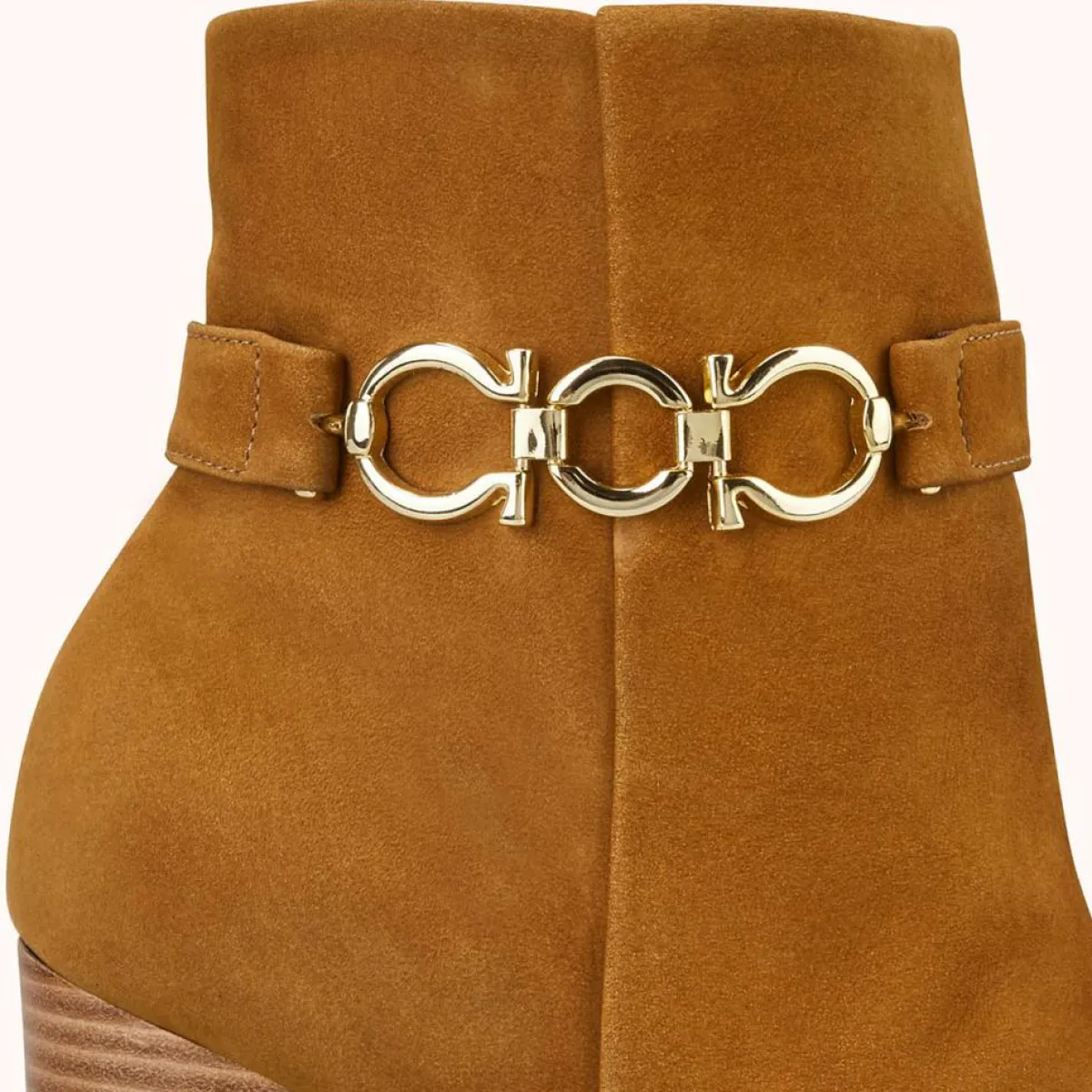 Cosmoparis Bottines|Bottines en Velours de Cuir Reina tabac - Talon 8 cm