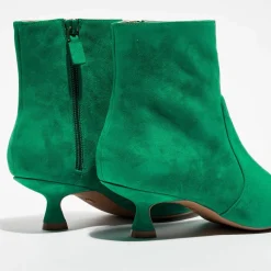 Stuart Weitzman Bottines|Bottines en Velours de Cuir Melena 50 vertes - Talon 5.5 cm