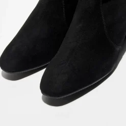 Stuart Weitzman Bottines|Bottines en Velours de Cuir Accordion noires - Talon 5 cm