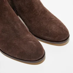 Anaki Bottines|Bottines en Velours de Cuir chocolat - Talon 5 cm