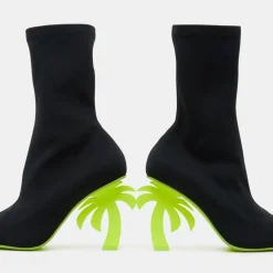 Palm Angels Bottines|Bottines Palm Heel noir/jaune - Talon 10 cm