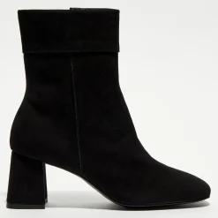 Galeries Lafayette Bottines|Bottines revers col noires - Talon 7 cm