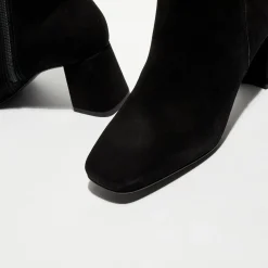 Galeries Lafayette Bottines|Bottines revers col noires - Talon 7 cm