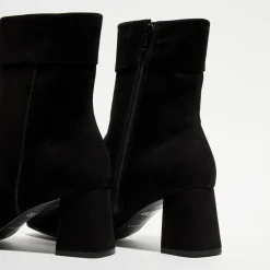 Galeries Lafayette Bottines|Bottines revers col noires - Talon 7 cm