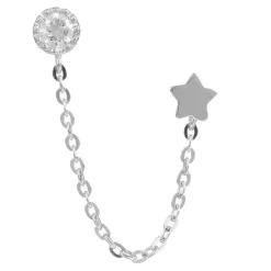 Instant d'Or Boucles D'Oreilles|Boucle d'oreille unitaire Royal or blanc