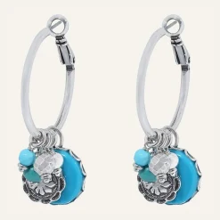 Reminiscence Boucles D'Oreilles|Boucles d'oreilles Amazones Howlite argenté/turquoise