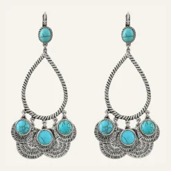 Reminiscence Boucles D'Oreilles|Boucles d'oreilles Arizona Howlite argenté/turquoise