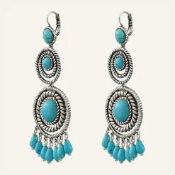 Reminiscence Boucles D'Oreilles|Boucles d'oreilles Arizona Howlite argenté/turquoise