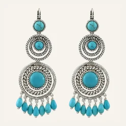 Reminiscence Boucles D'Oreilles|Boucles d'oreilles Arizona Howlite argenté/turquoise
