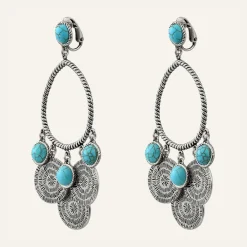 Reminiscence Boucles D'Oreilles|Boucles d'oreilles Arizona Howlite argenté/turquoise