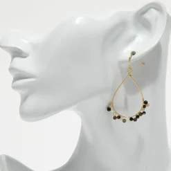 Moonstone Boucles D'Oreilles|Boucles d'oreilles Claudia Tourmaline multicolore en laiton doré