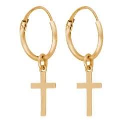 Instant d'Or Boucles D'Oreilles|Boucles d'oreilles Croix or jaune
