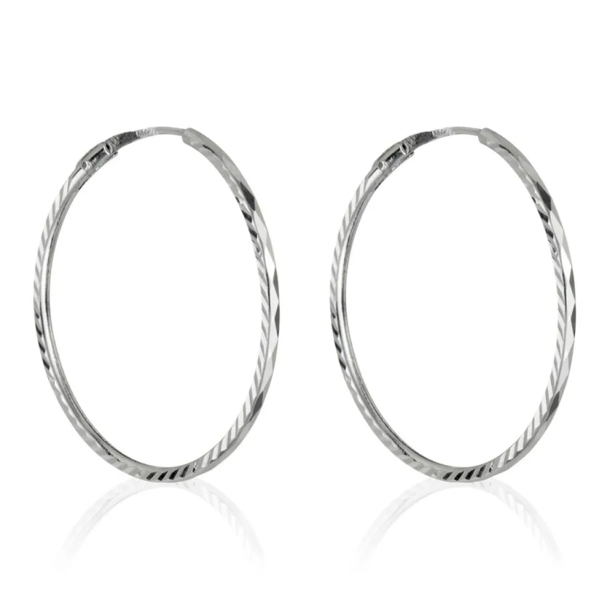 Instant d'Or Boucles D'Oreilles|Boucles d'oreilles Créoles Twistées or blanc