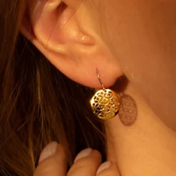 Instant d'Or Boucles D'Oreilles|Boucles d'oreilles Dandelion or jaune