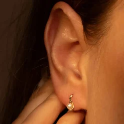 Instant d'Or Boucles D'Oreilles|Boucles d'oreilles Goutte Perlée perle blanche or jaune