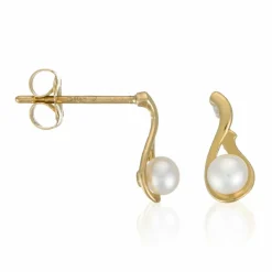 Instant d'Or Boucles D'Oreilles|Boucles d'oreilles Goutte Perlée perle blanche or jaune