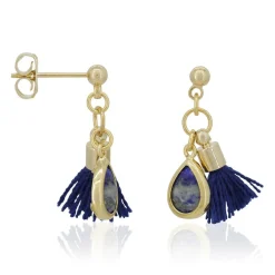 Moonstone Boucles D'Oreilles|Boucles d'oreilles Johanna Lapis en laiton doré