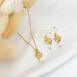 Nilaï Paris Boucles D'Oreilles|Boucles d'oreilles Moïra en Laiton doré & Perle