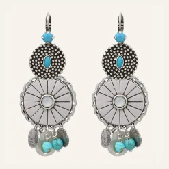 Reminiscence Boucles D'Oreilles|Boucles d'oreilles Positano multipierres argenté/turquoise